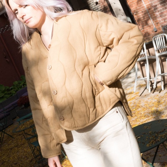 MICAELA GREG The Dune Quilted Jacket in Bronze High Low Hem Coat SS 2020 Size S - Picture 2 of 16